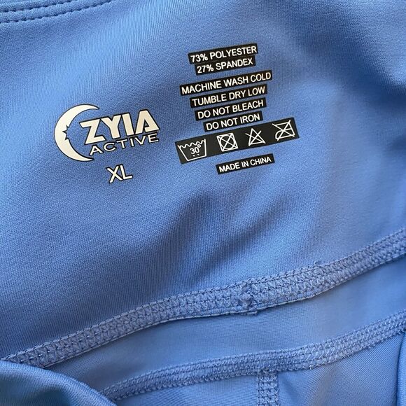 Zyia Active Light Blue Cropped Side Pocket Leggings Size XL Extra Large - Picture 5 of 6